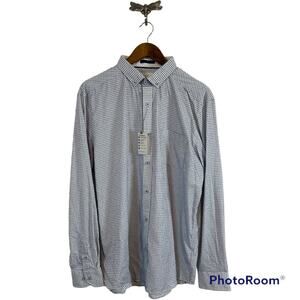 Nicoby Blue and White Print Button Down Men's Size Large NWT